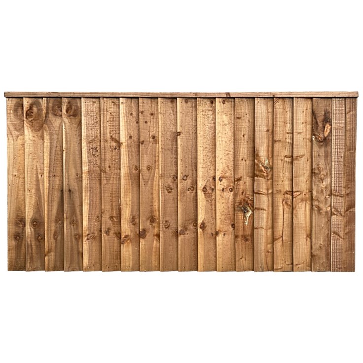 Feather Edge Fence Panel Brown Framed 6ft x 3ft